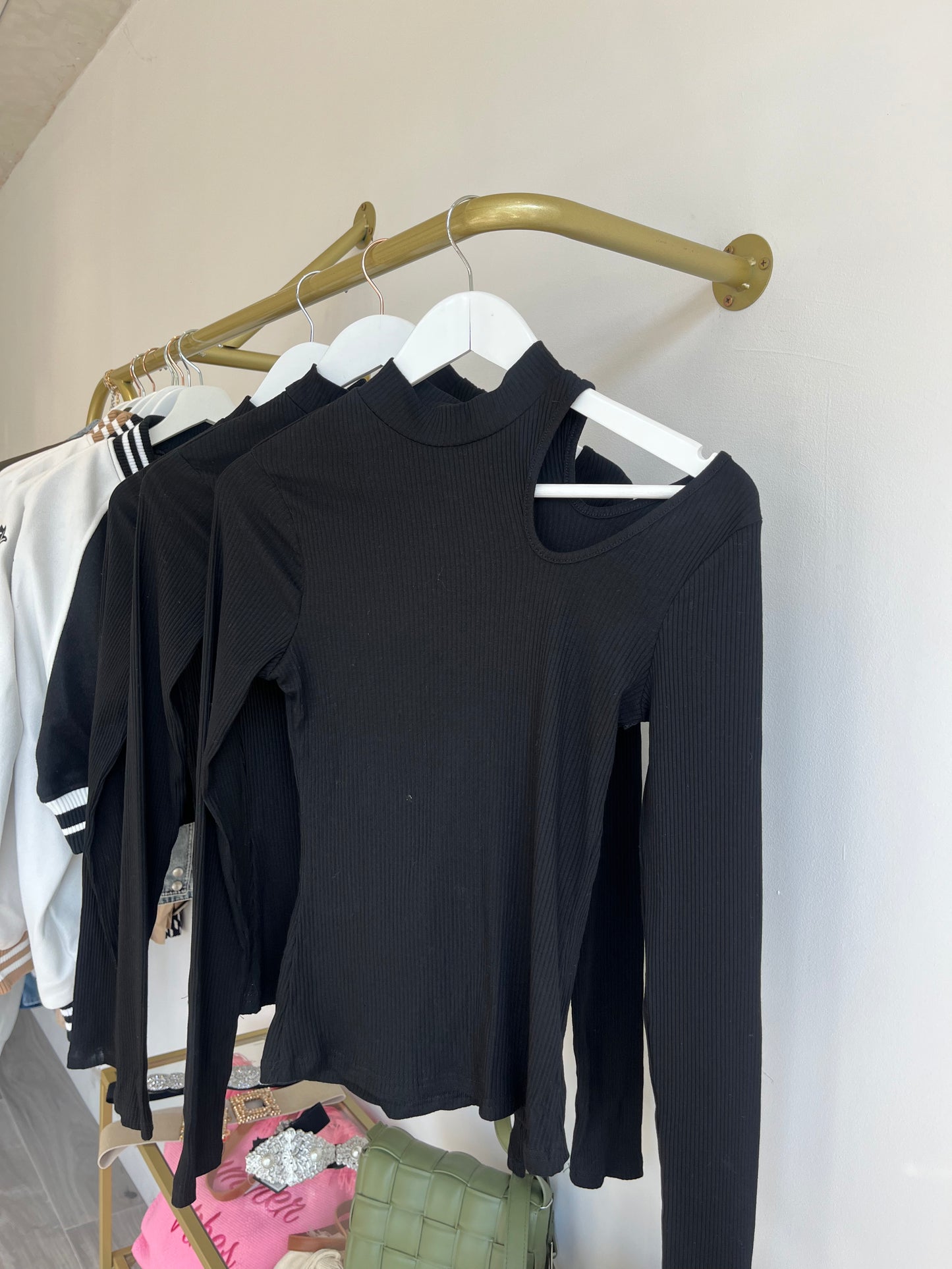 Cutout Polo Neck